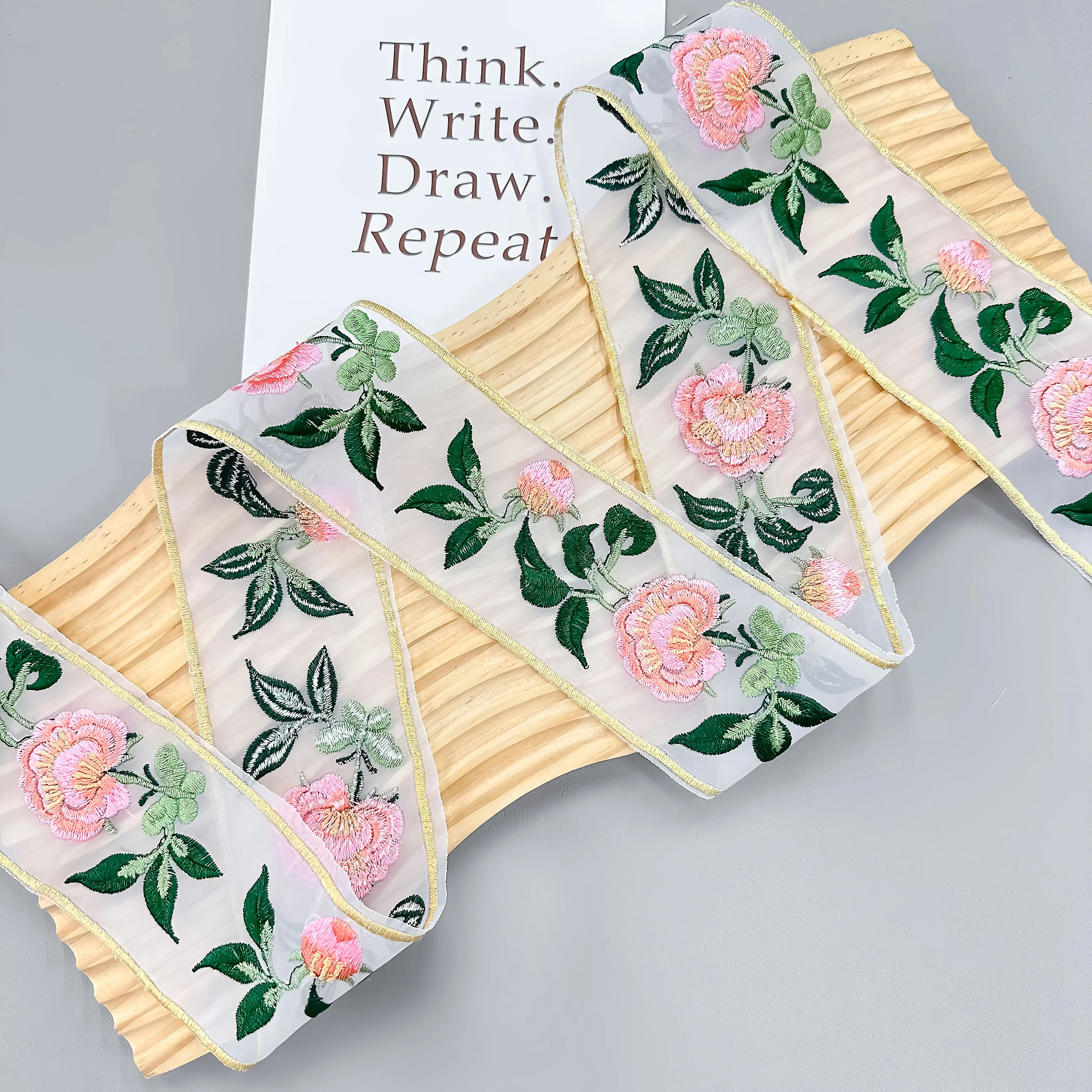 Embroidery Lace DIY Sofa Fabrics Hems Elegant Hand-Knotted Organza Garment Accessories with  Decorations Pants Ornamental