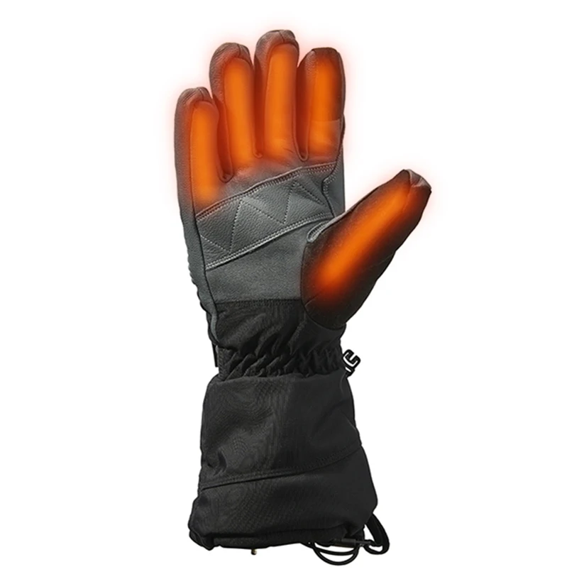 Winter Warm Resistant Heated Gloves With Battery Leather Heated Work Gloves