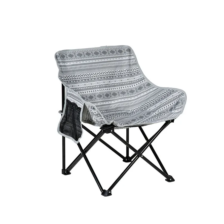 Large Folding Camping Sofa Chair Padded Outdoor Club Chair with Cup Holder For Outdoor Picnic BBQ Beach