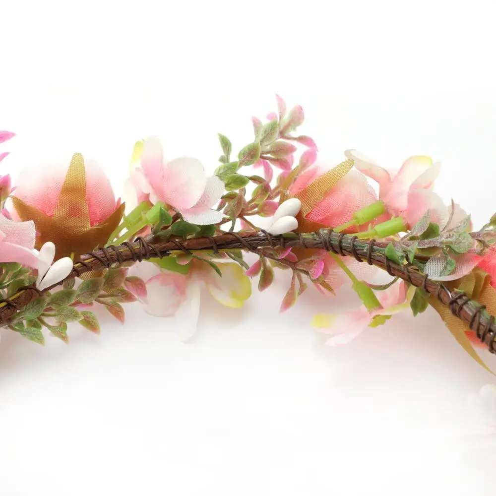 fc620 New Design Pink Wild Flower Headband Artificial Flower Crown for Adult Girl Kid