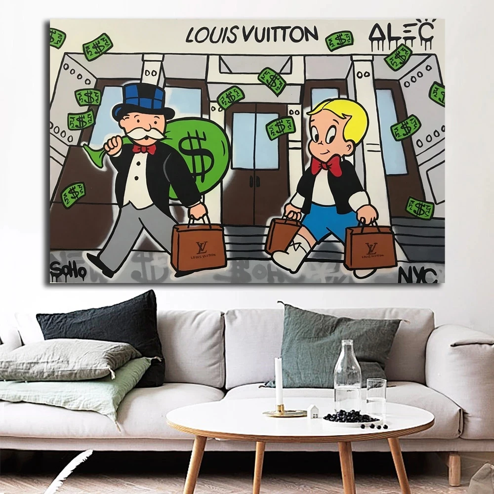 Cartoon Graffiti Art Alec Monopolis Posters and Prints Canvas Paintings Wall Art Pictures for Living Room Decor No Frame