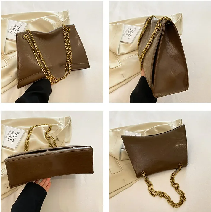 Fashion senior sense retro simple hand bill of lading shoulder bag temperament female bag