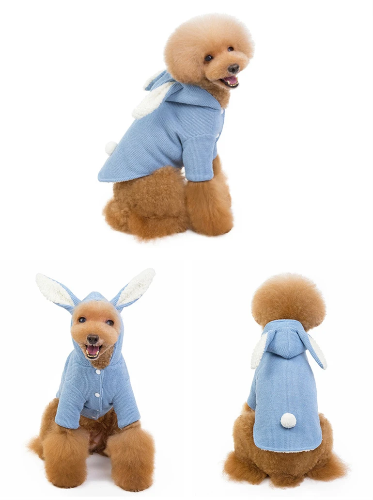 Оптовая продажа, новинка, осенне-зимнее хлопковое пальто для домашних животных, одежда из овечьей шерсти с кроликом-трансформером, плюшевая Одежда для собак