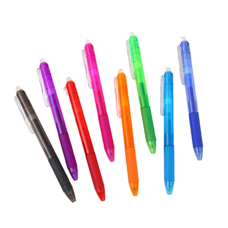 Retractable Erasable Gel Pens Clicker, Fine Point, Assorted Color Inks for Drawing Writing 10-Pack friction pen