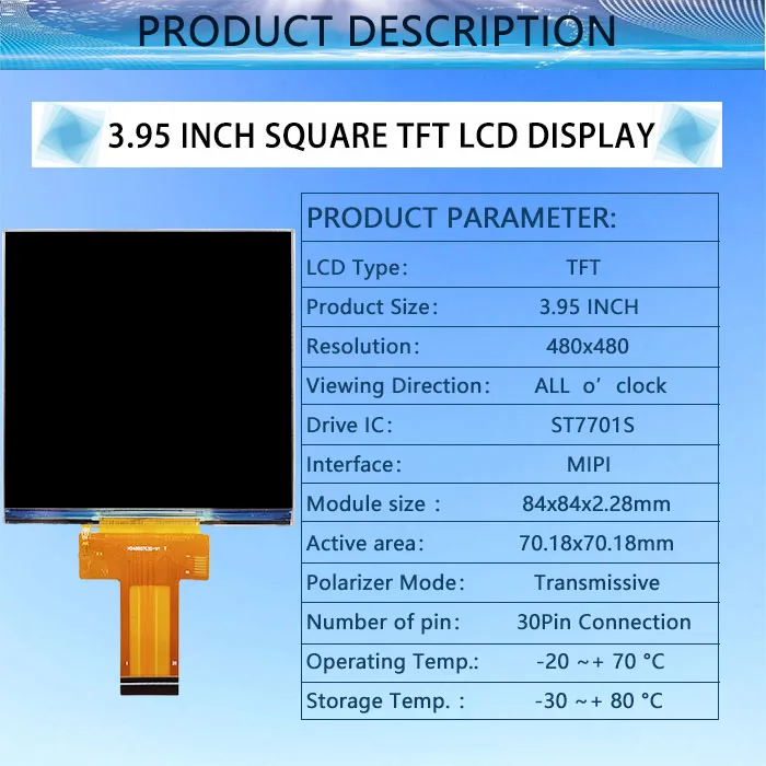 IPS 3.95 inch 480*480 SPI ST7701S HD40007C30-V1 4 inch 480x480 square lcd display screen with touch screen panel CTP Smart Home