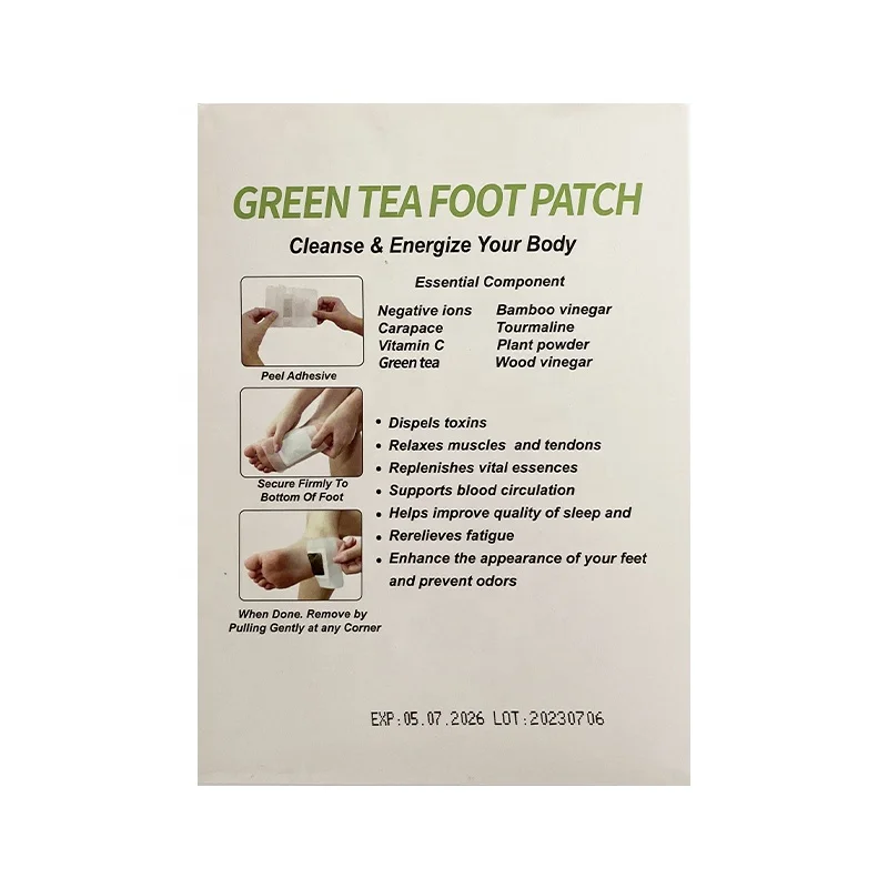 Detox Foot Pads Foot Care  Natural Bamboo Vinegar 2 in 1 Gree Tea  Foot Detoxifying Patches
