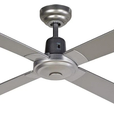 48 inch Modern Air Cooling Fan Flash Silver Industrial Ceiling Fan without Light, with 4 Plywood Blades, include Wall Control