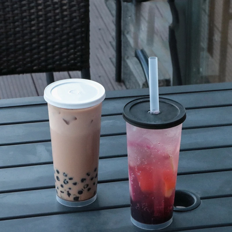 PP Thin Cup Hard Plastic Transparent 12oz 16oz Bubble Tea Cups with Customize logo Printing