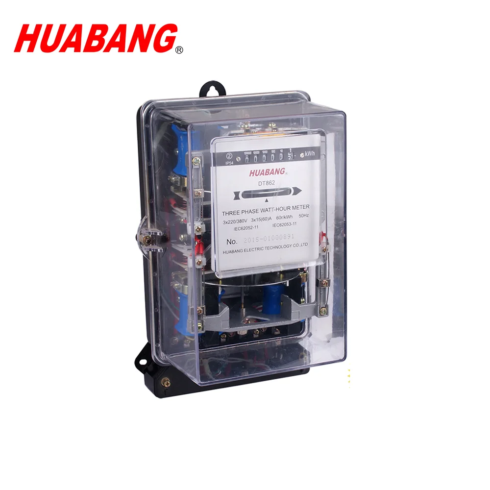 DS862 3 phase 3 wire steel base Polycarbonate mechanical energy consumption cover meter