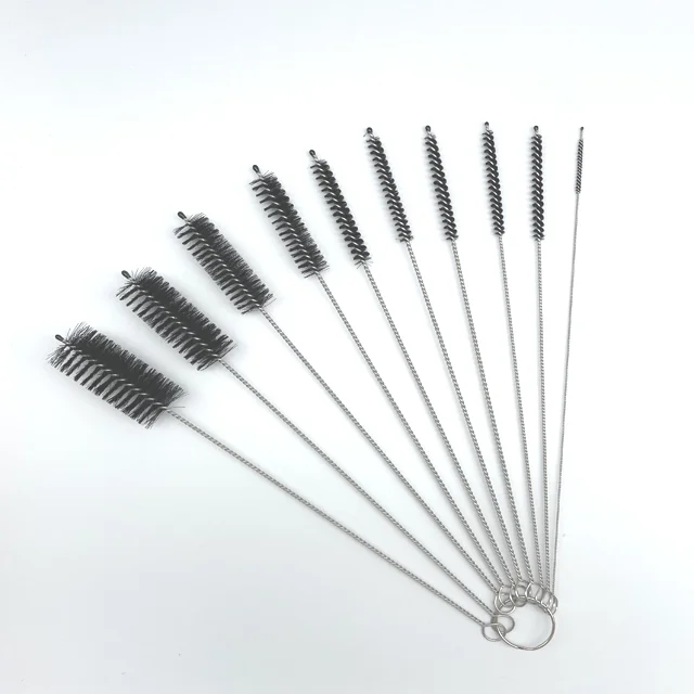 Professional factory processing glassware spout cleaning brush nylon test tube straw brush water bottle cleaner