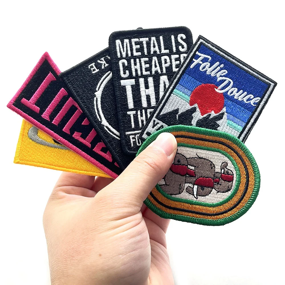 VastGifts Custom Manufacturer Full Half Embroidery Clothing Badge Hand Cut Iron On Backing Patch for Cap