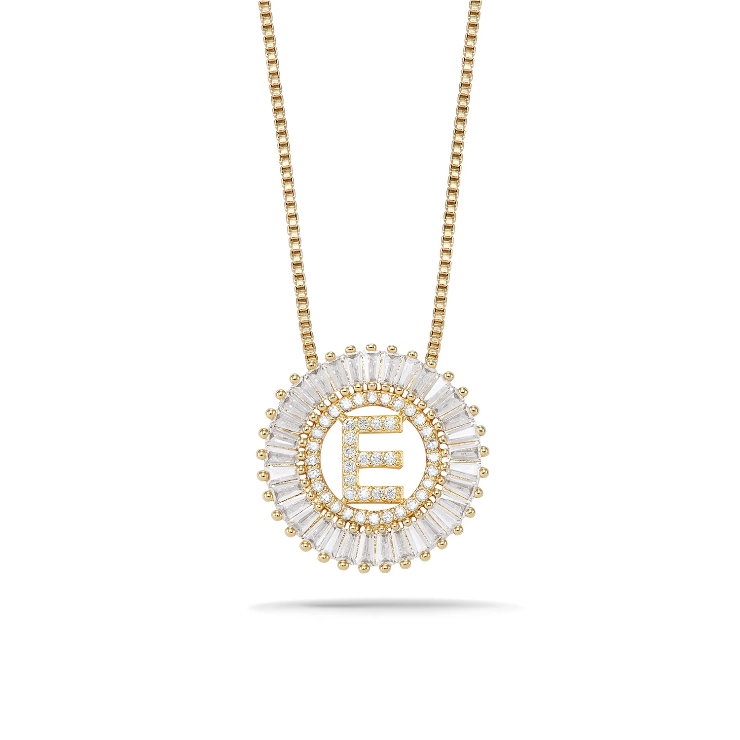 
JASEN JEWELRY Custom Dainty crystal pendant silver gold plated Micro CZ Pave initial Letter chain necklace for ladies and kids 
