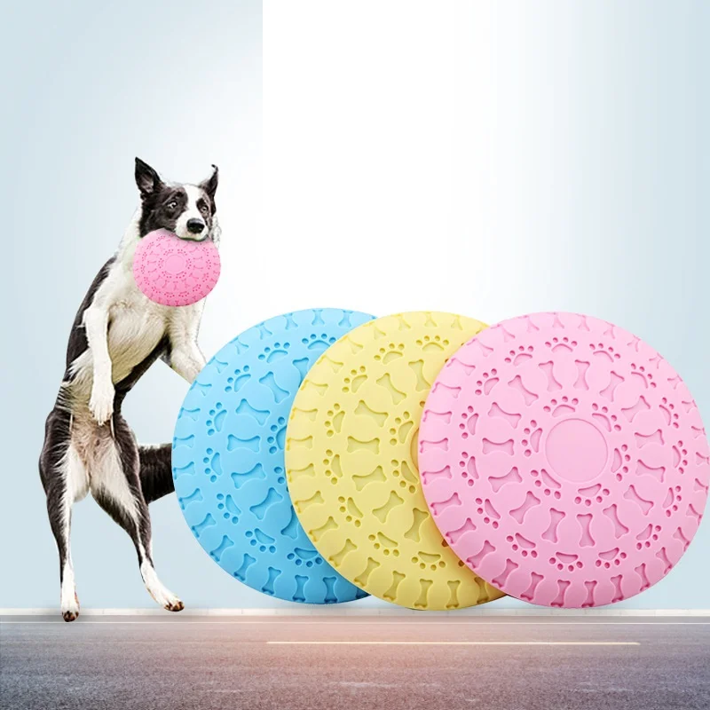 Multifunction TPR Durable Biting Resistant Pet Interactive Toy Round Anti-slip Frisbeed Dog Outdoor Training