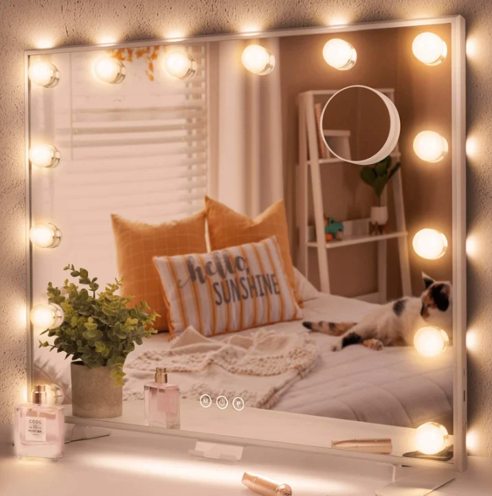 Hollywood 14 лампочек светодиодный настенный туалетный столик зеркало для макияжа питание от USB с подставкой для мобильного телефона