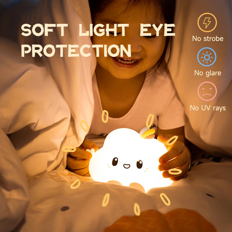 creative cute cloud shape led fancy night light lamps for kids children