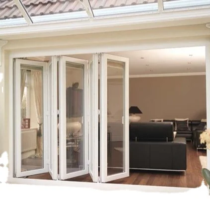 Factory price balcony aluminum window frame color can be customized manual sliding folding window