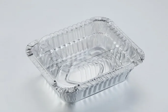 NO2 450ml 15*12*4cm 1lb 0.5L 8345 1 portion RG45L aluminium foil disposable tray  with lid  storage food container REC14124I