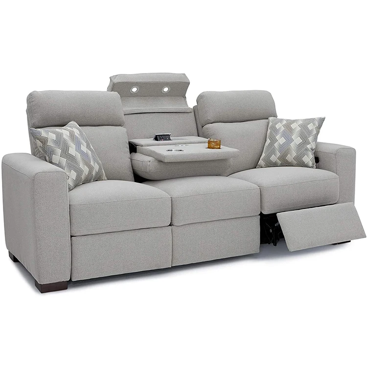 High Quality Modern Luxury White 3 Seats Home Cinema Sofa Electric Power Recliner Home Theater Sofa