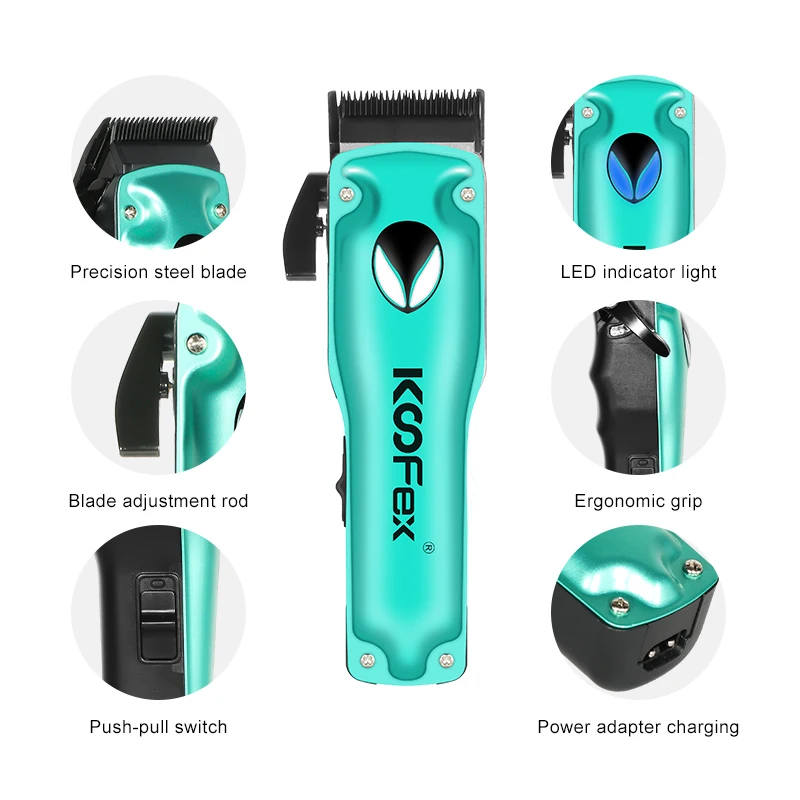 KooFex Custom Logo Barber Machine Professional Salon DLC Graphite Blade BLDC Hair Clipper