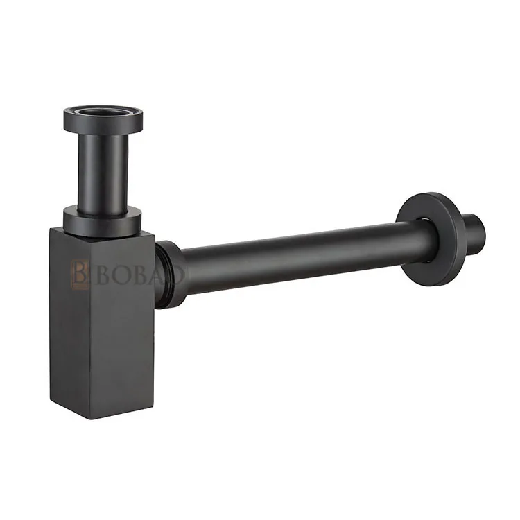 Bathroom Accessories Basin Siphon Brass Square Modern Sink Decorative Bottle Trap