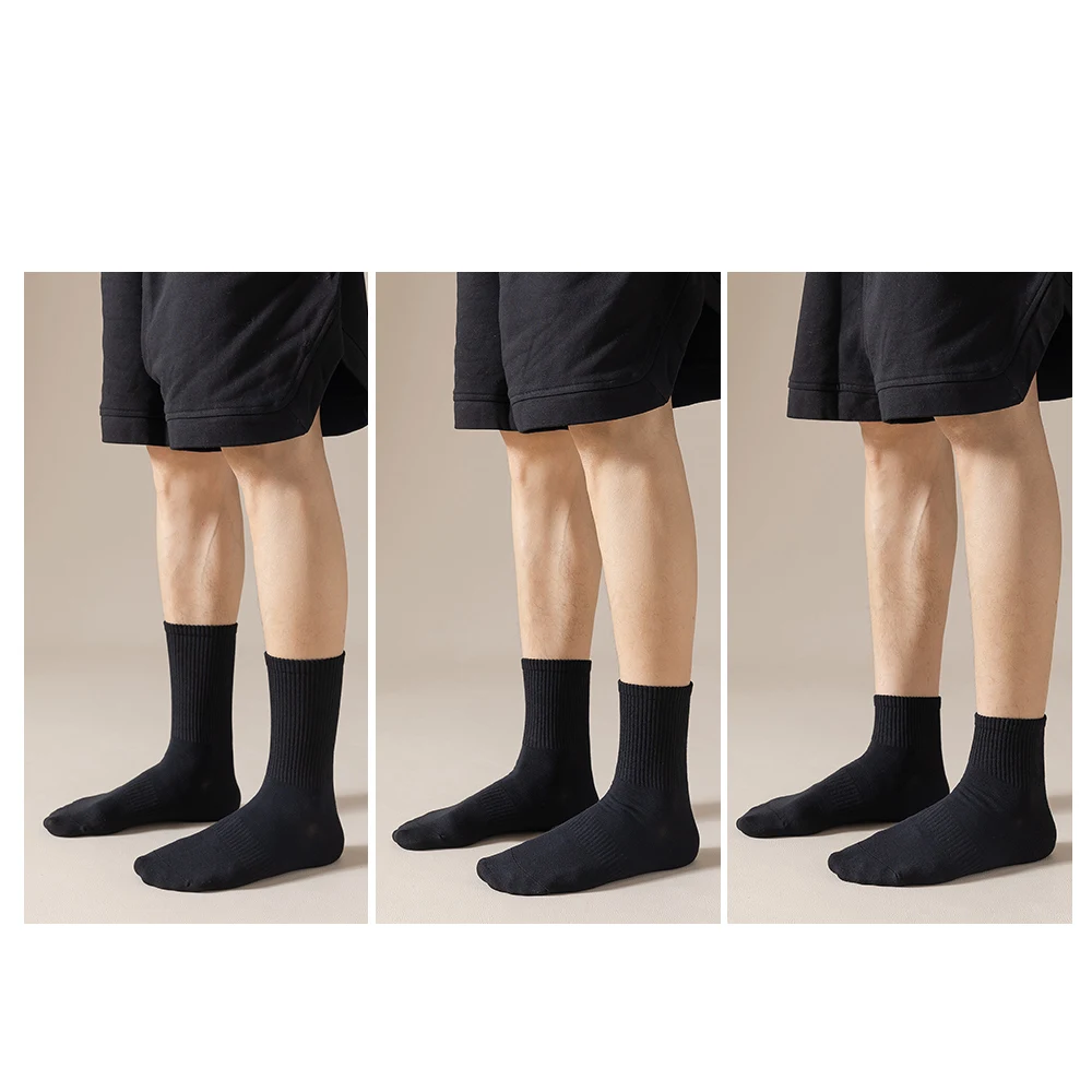 Wholesale thicken lengthen custom men socks business sports cotton pure tube socks extra large size feet crew socks