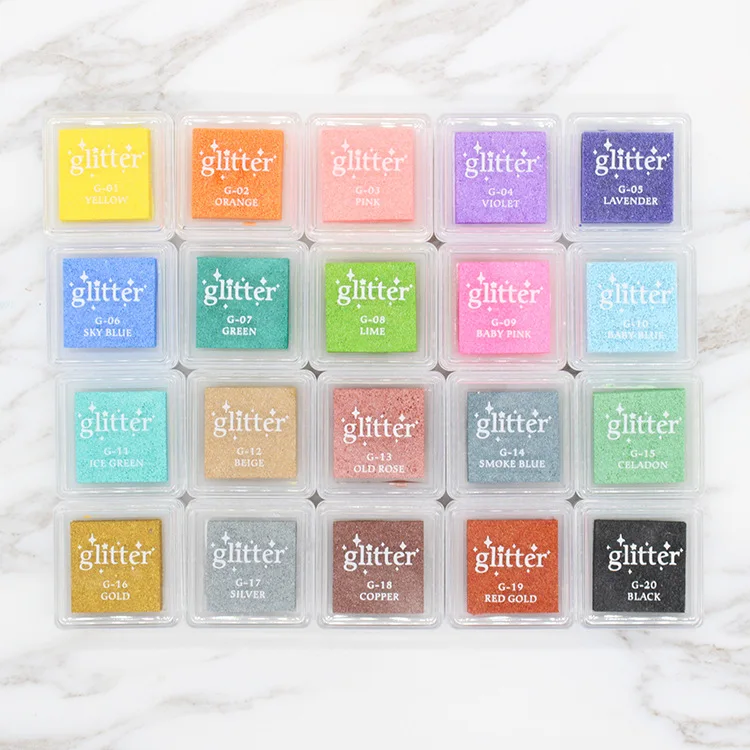 pearilized metallic custom packaging ink pad for clear stamps