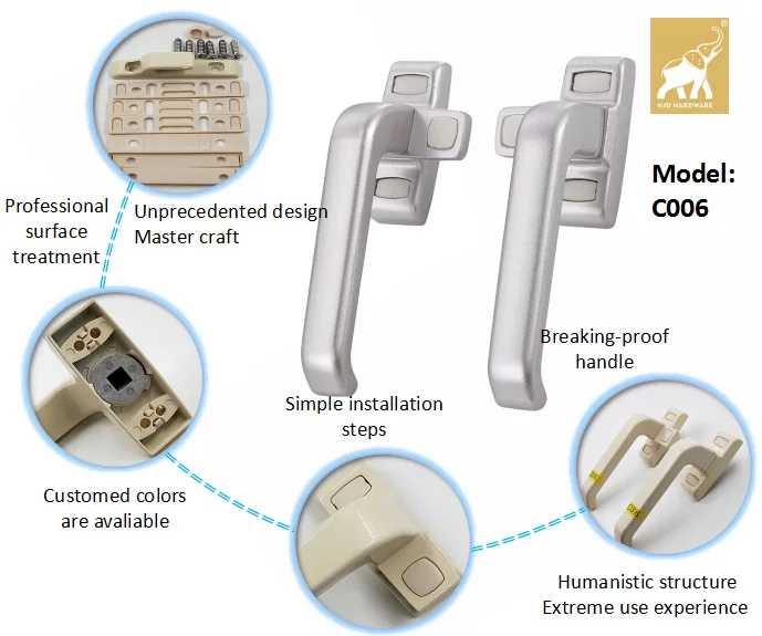Zinc brass material key square rose stainless steel interior lever handle mortise door lock set windows pull accessories entranc