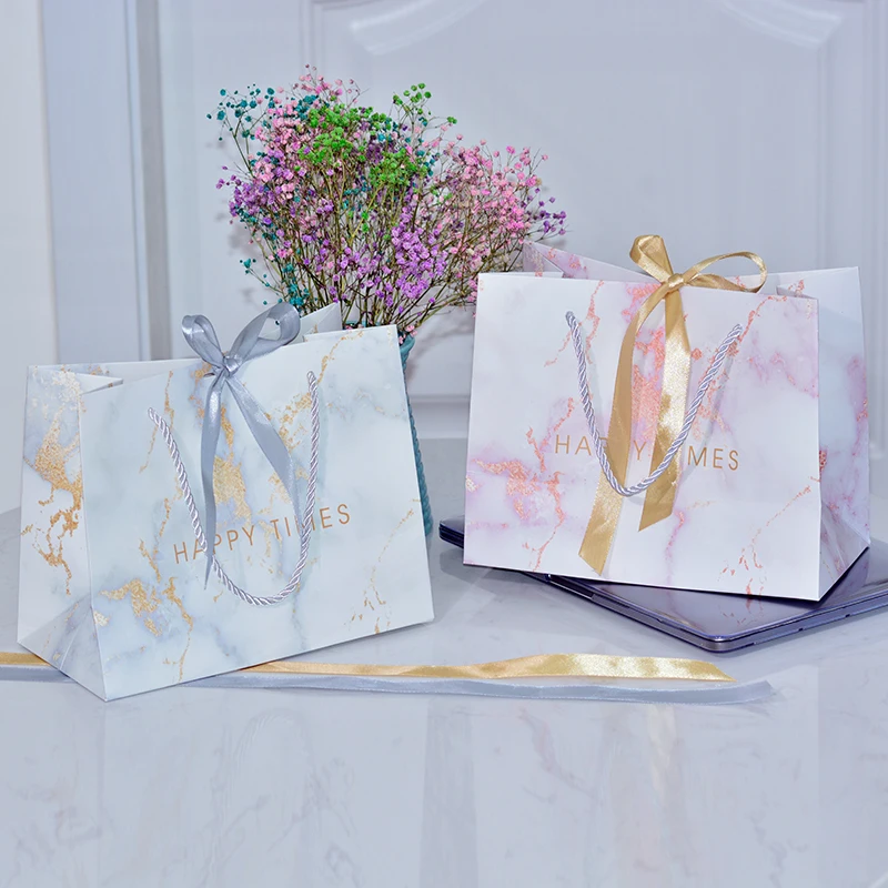 Wholesale Luxury Custom Printed Kraft Paper Shopping Bag with Handle