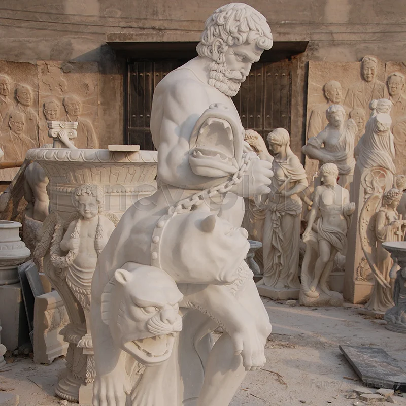 Hand Carving Marble Roman Ancient Greek Statue Hercules Sculpture