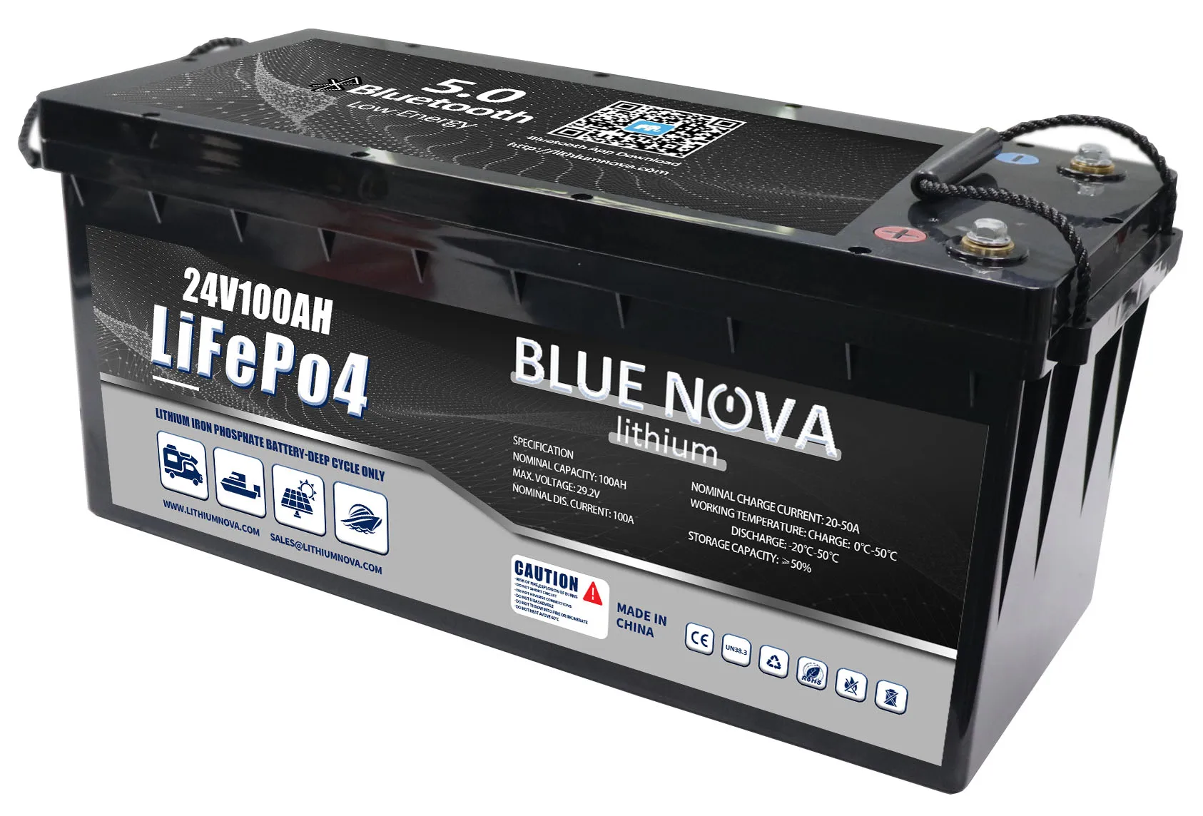 fast delivery 24v 100ah lifepo4 battery pack built in BMS and Bluetooth with 6000 cycles and best warranty