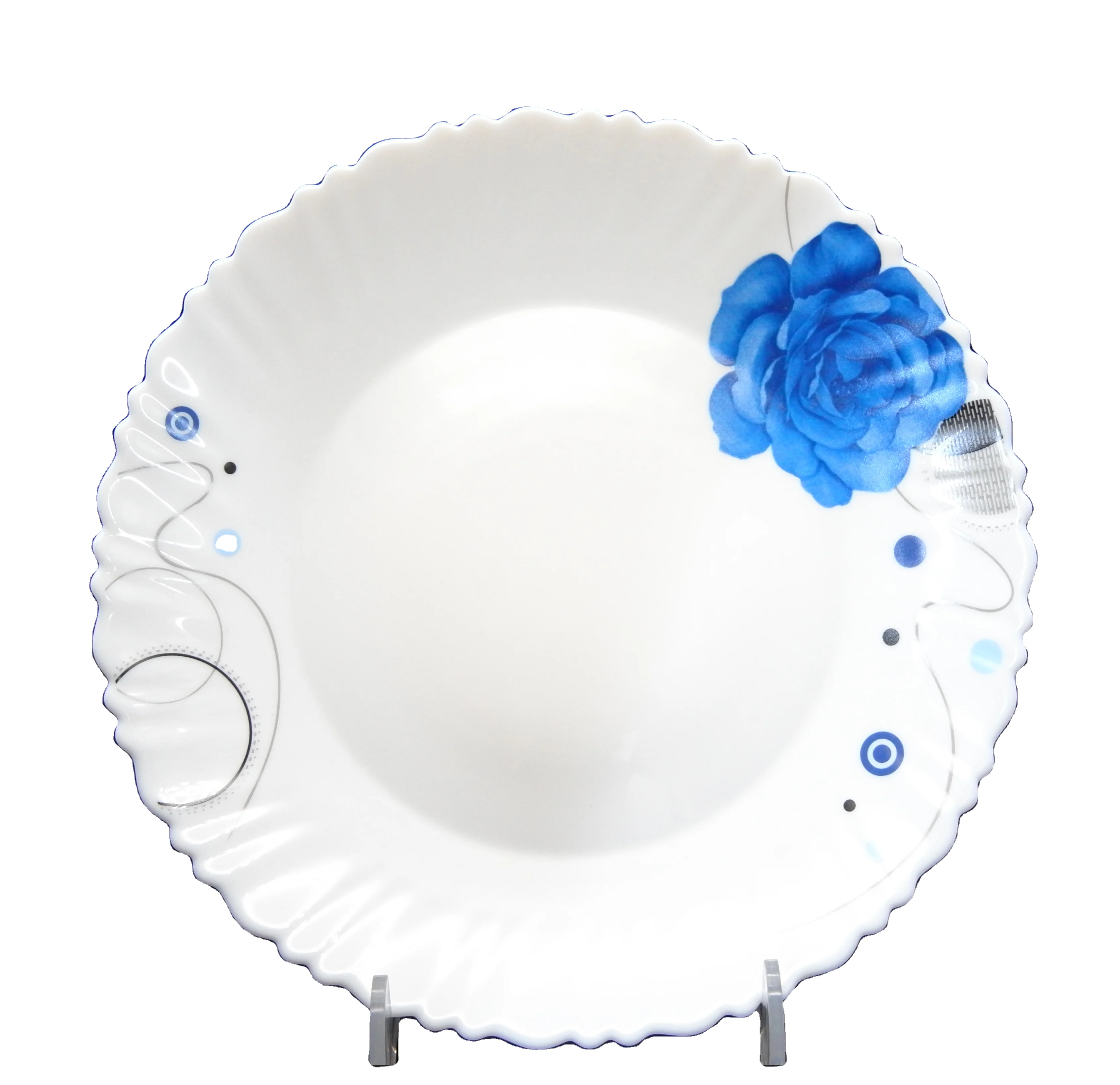 Классическая обеденная тарелка из опалового стекла устойчивая к ударам простая белая стеклянная тарелка для микроволновой печи безопасная для посудомоечной машины