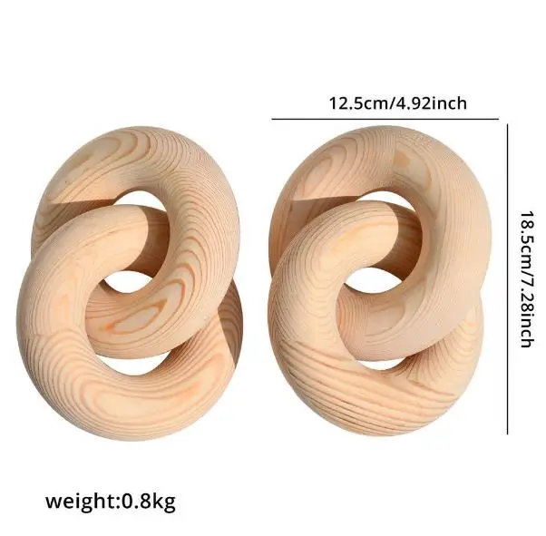 2024 Decorative Wooden Chain Link Decor Wood Knot Chain for Farmhouse Wall Decor wooden chain link