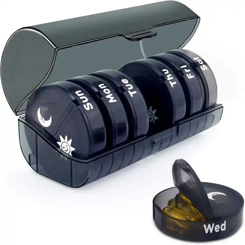 ZOOMCARE wholesale high quality plastic fashion pill case travel medicine organizer rainbow pill box