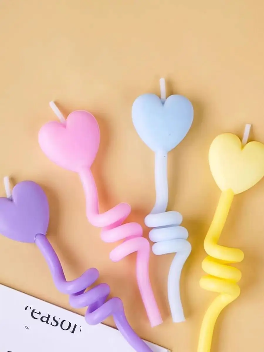 Creative spiral candles Heart and star shaped Birthday Candles to light up happy hours