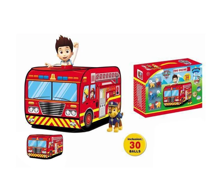 High quality kids indoor outdoor fire car tent toy woof team police bus play house toy