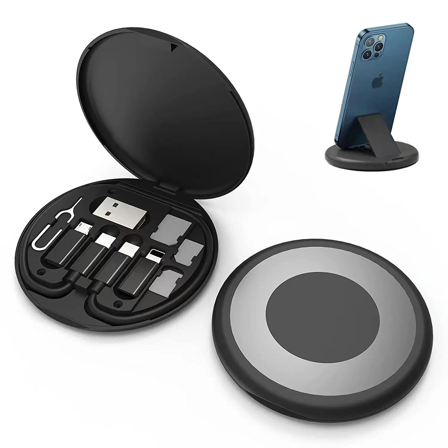 Multi functional  6 in 1 Box USB Cable Set Kit OTG Adapter Data Cables with Phone Holder