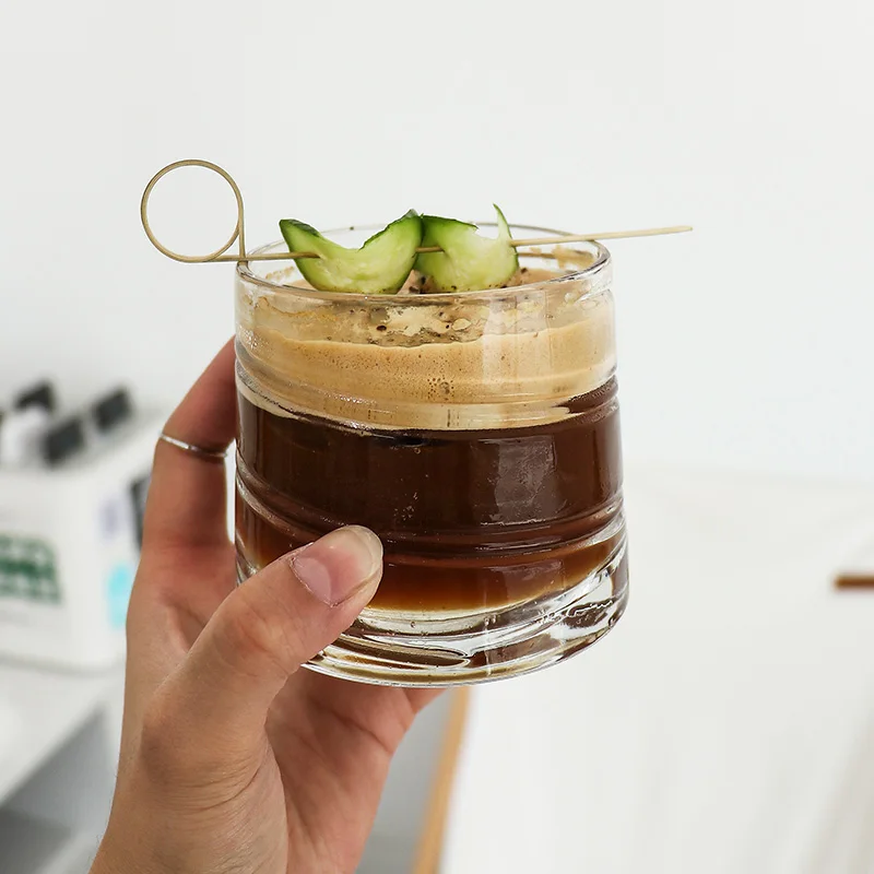 Creative carving Thickened rotating crystal tumbler glass spinning whiskey glass