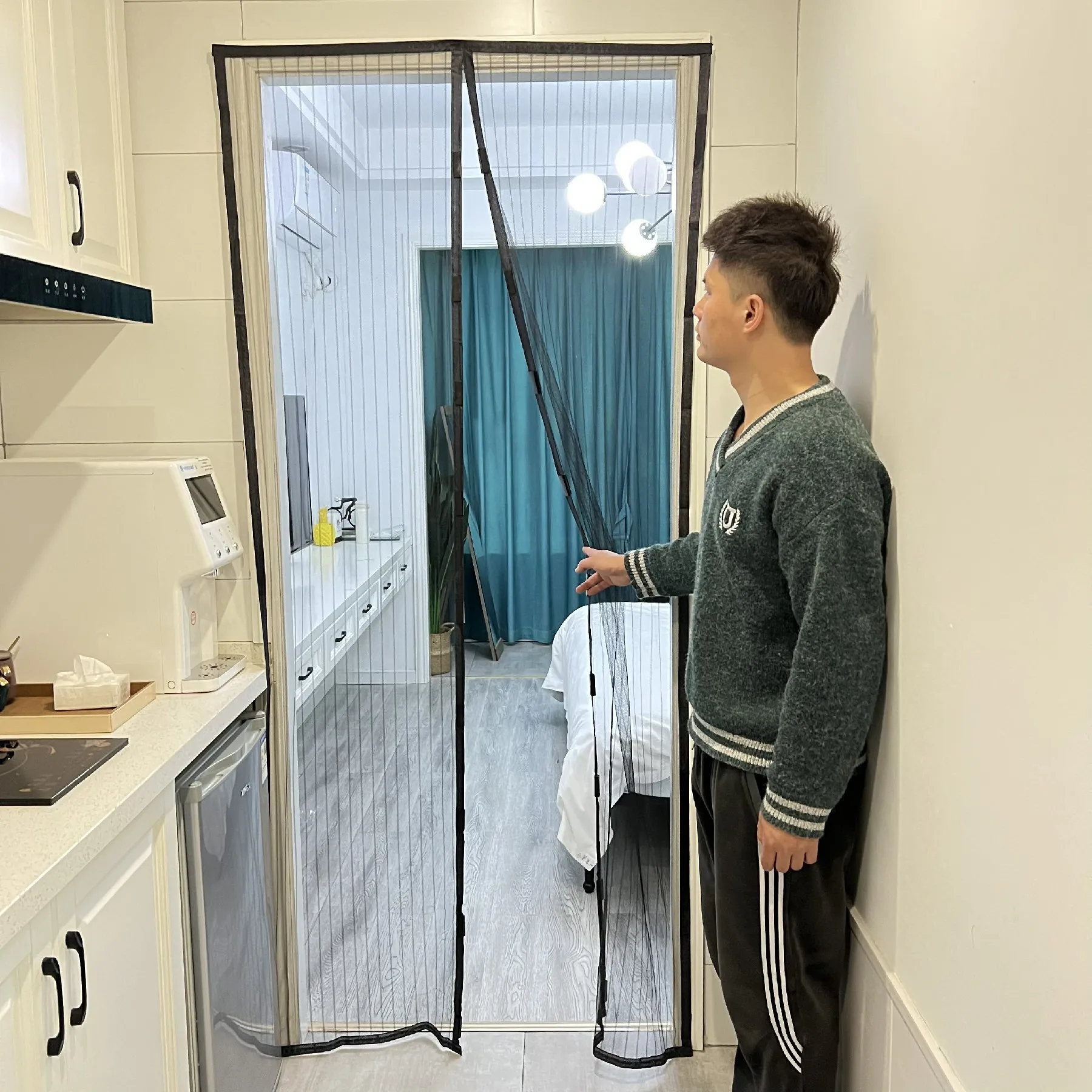 Anti-mosquito door curtain Velcro self-adhesive mag netic screen door screen window home summer screen curtain thickening