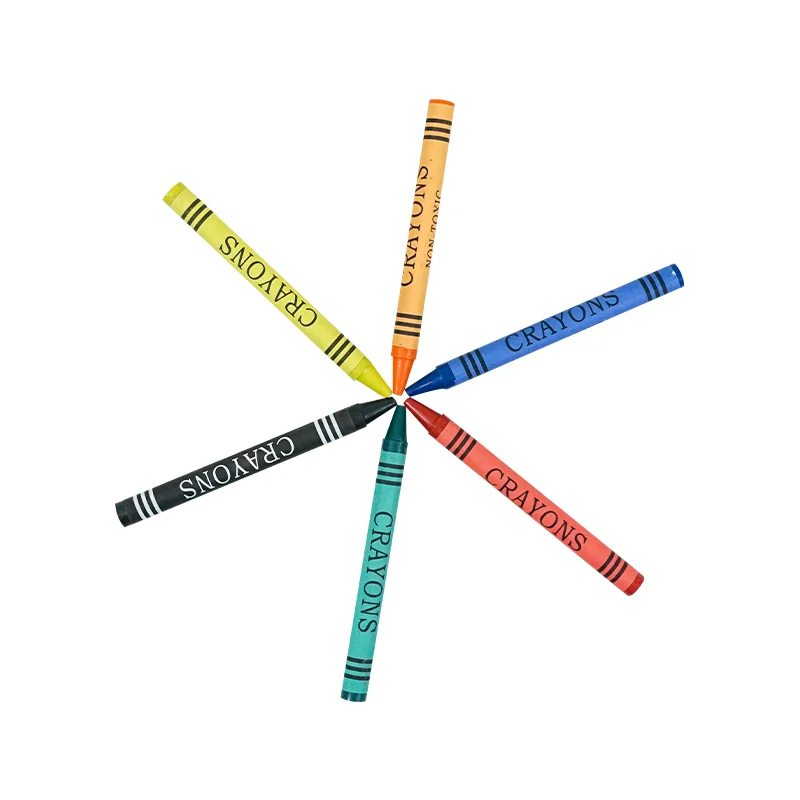 Smooth Drawing Round Shape En71 Non-toxic 6 Colors Artist Premium Color Wax Crayon Set For Kids