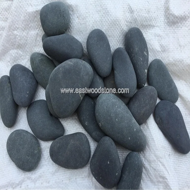 Черный мексиканский пляжный камень для ландшафтного дизайна