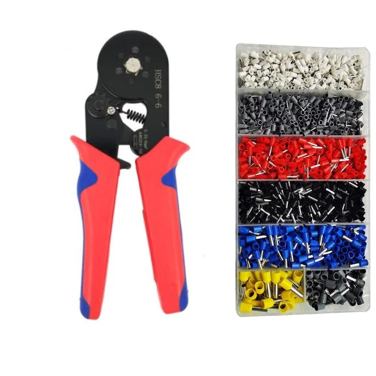 23-7AWG Quadrilateral Ratcheting Ferrule Crimping Plier 0.25-10mm Steel Wire Crimper Tool  Connectors