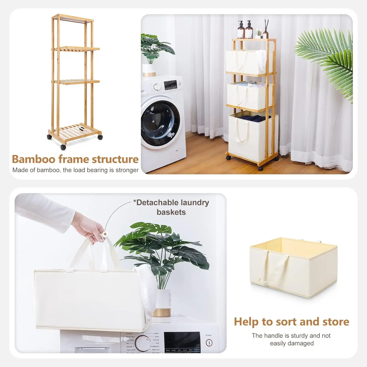 3 compartments laundry baskets with lid laundry basket on wheels laundry hamper bucket canvas storage basket
