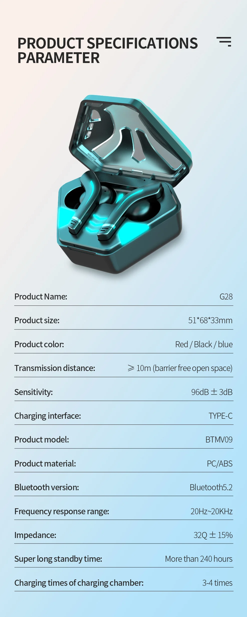 G28 Player headphones in mobile gaming earphone for watching videos noise-canceling headsets