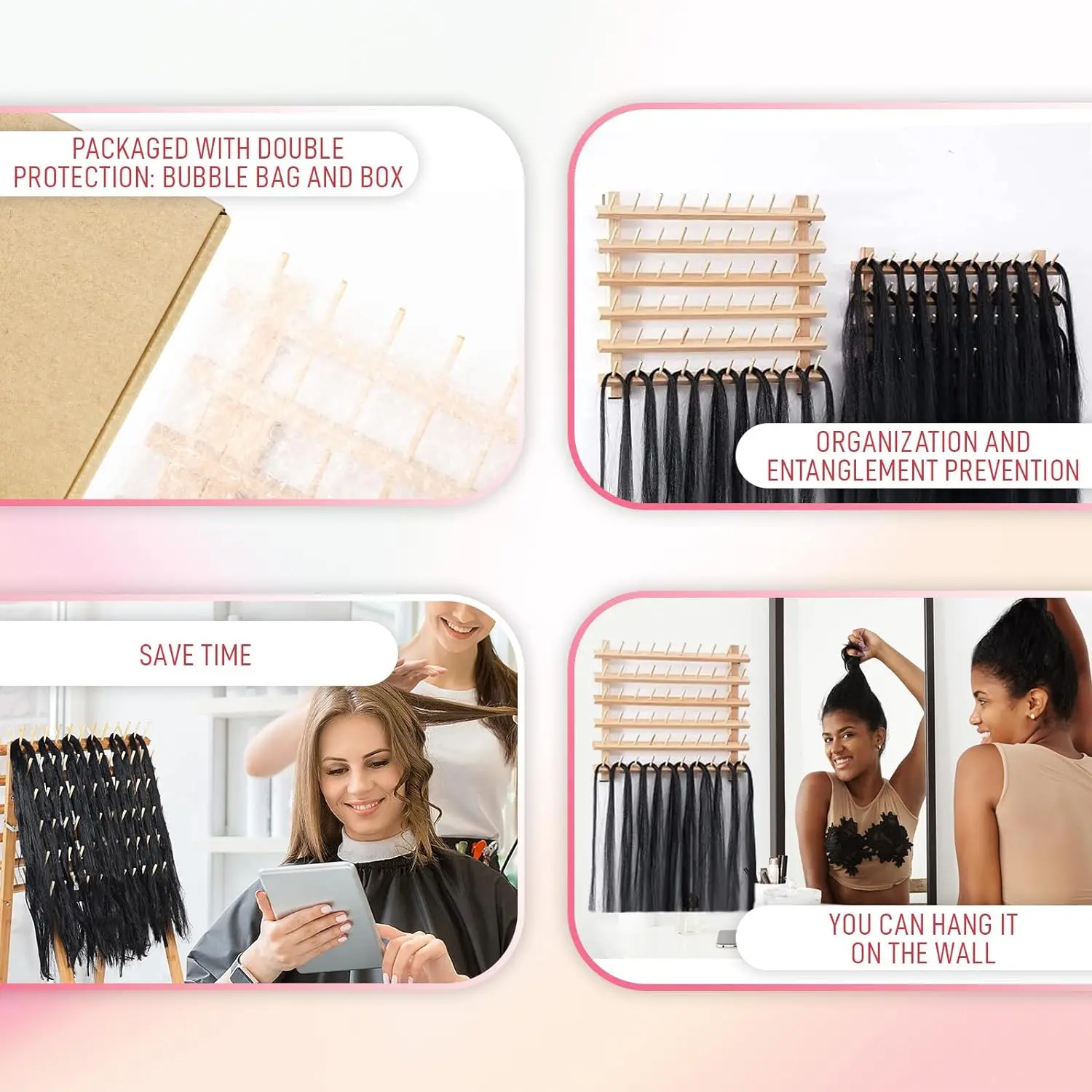 20 Pcs Braiding Hair Rack Stand for Hair - Braiding Rack, braided wig rack for Hair Braiding Stand, wig stand