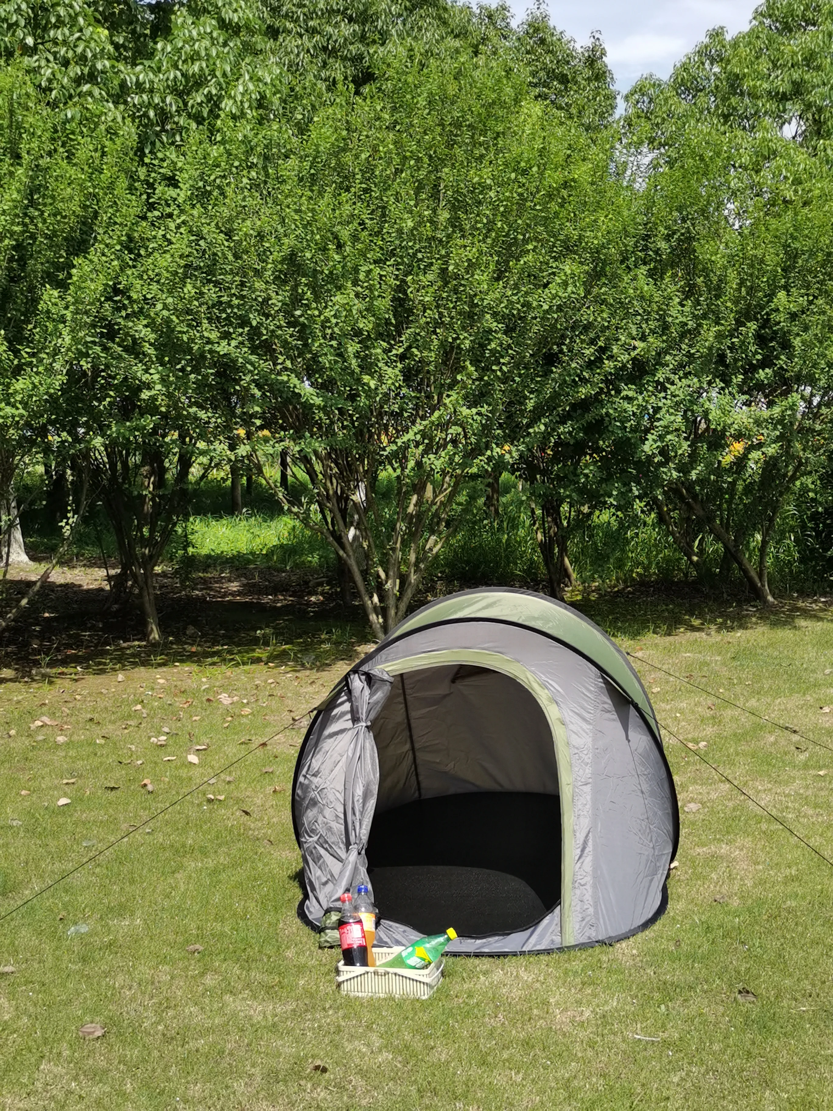 Auto open pop up solar tents 1-2 person camping tent