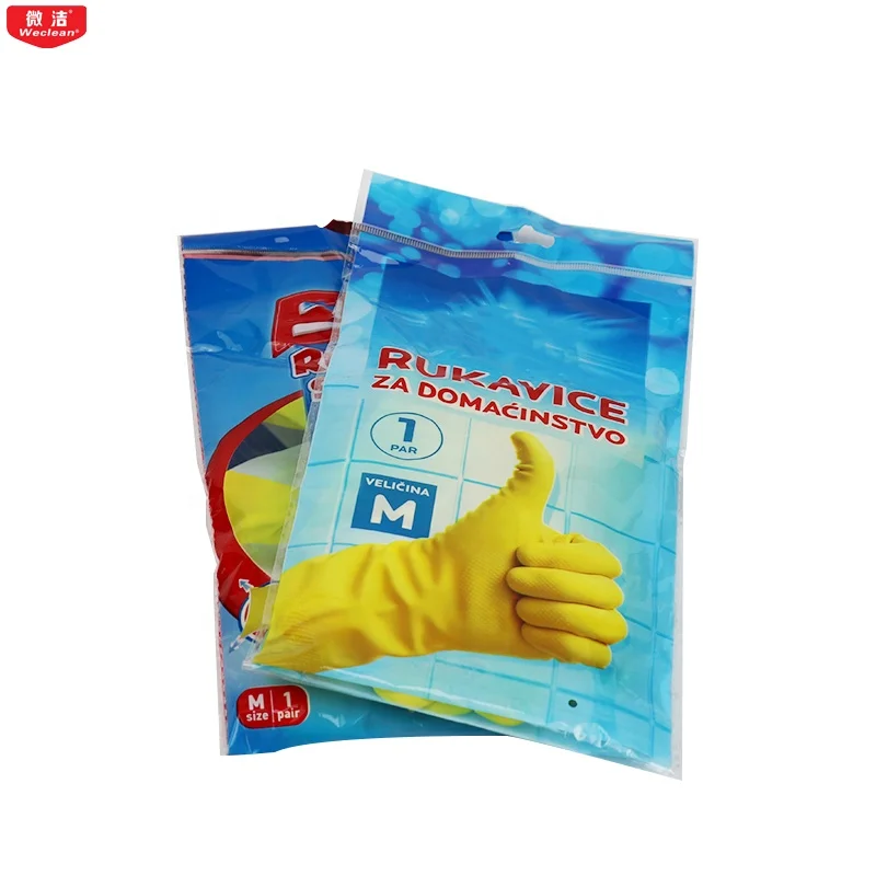 Unlined Dip Flock Lined Long Household Latex Gloves