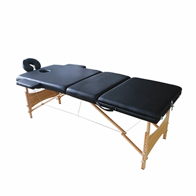 Portable Black Tattoo Table for Makeup and Massage Bear Not Easy Broken Leather Massage Tattoo Bed