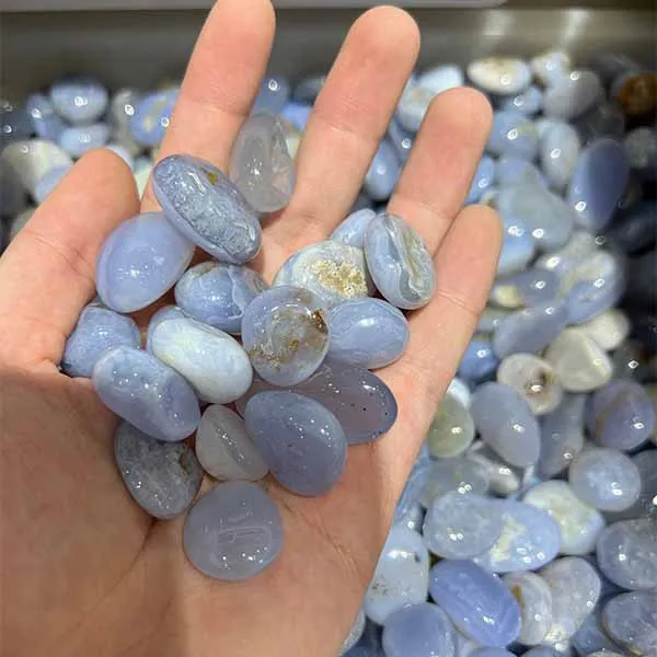 Natural Blue Agate Tumbled Stone Poinshed Blue Lace Agate Tumbled Stone Healing Stone Gravel Chips For Aquarium