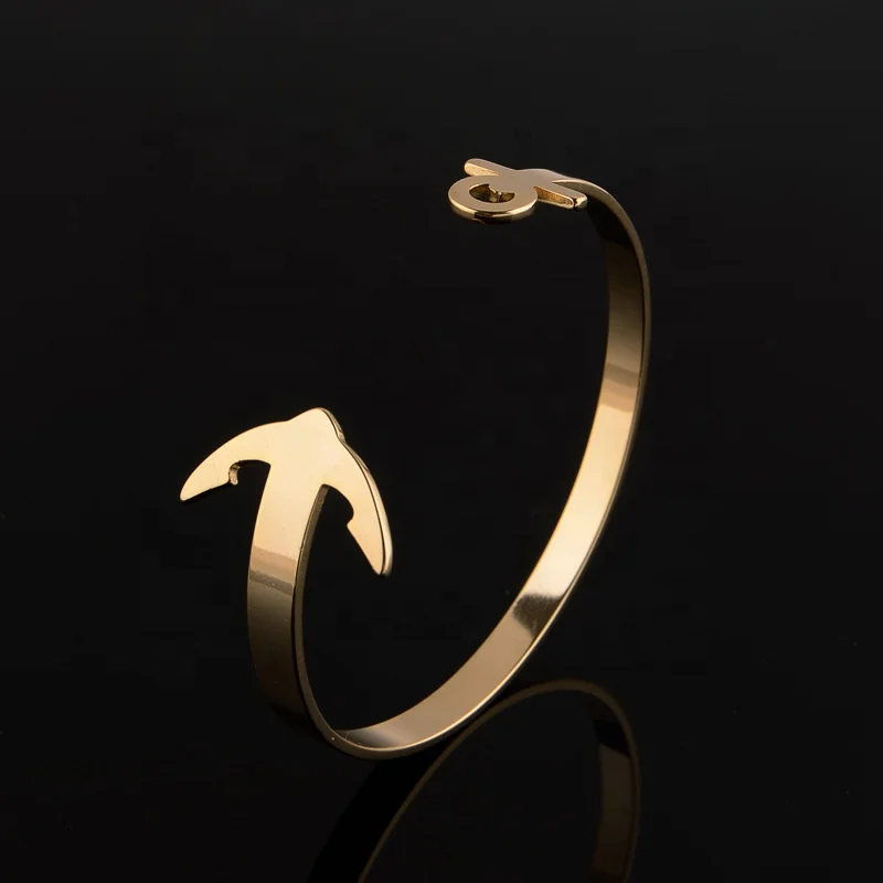 Wholesale Custom Design Cuff armband Bracelet Sailing Pirate Viking Safe Wish Symbol Sign Anchor Bracelet