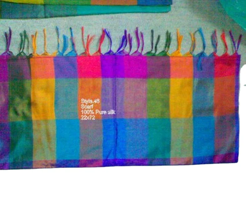 100% Pure silk scarf geometric  handloom pure Banarasi silk brocade stole complete with zari tassels